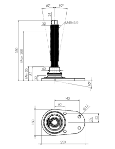 Machine foot HXJCFEHEX150(s)-HXEH48260 2