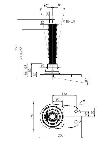Machine foot HXJCFEHEX150(s)-HXEH48260