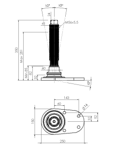Machine foot HXJCFEHEX150(s)-HXEH56260 2