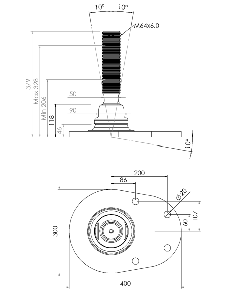 Machine foot HXJCFE300(l)-HXE64260