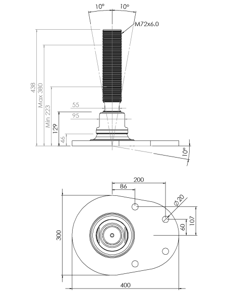 Machine foot HXJCFE300(l)-HXE72310