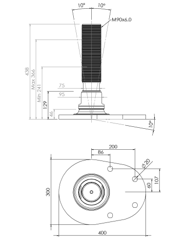 Machine foot HXJCFE300(l)-HXE90310