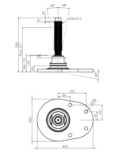 Machine foot HXJCFEHEX300(l)-HXEH56260