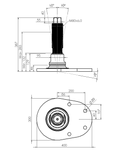 Machine foot HXJCFEHEX300(l)-HXEH80250 2