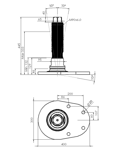Machine foot HXJCFEHEX300(l)-HXEH90310