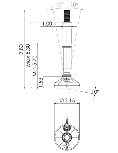 Machine foot XHTW080-XHT3483-RHOX3432-PR6211-12D1
