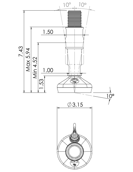 Machine foot XHTW080-XHT5459-RHOX5420-PR6211-32D1