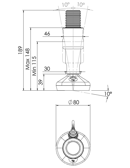 Machine foot XHTW080-XHT36150-RHOX3650-PR6211-32D1