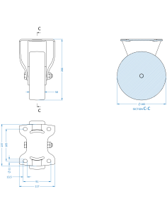 Castor CS160, White, AISI 304, 7.856 2