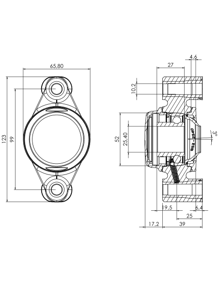 Bearing house XB2FC52(Blue)-SSB1"(Front)-CM(Blue)-OS(Blue)-EC