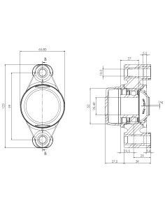 Bearing house XB2FC52(White)-CSB1"(Front)-CL(Blue)-OS(White) 2