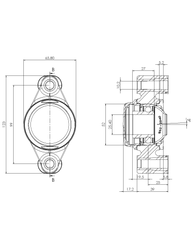 Bearing house XB2FC52(White)-CSB1"(Front)-CM(Blue)-OS(White)