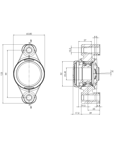 Bearing house XB2FC52(White)-SSA1"(Front)-CM(Blue)-OS(White)