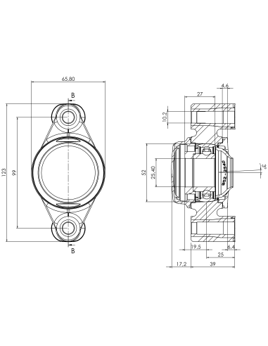 Bearing house XB2FC52(White)-SSA1"(Front)-CM(White)-OS(White)