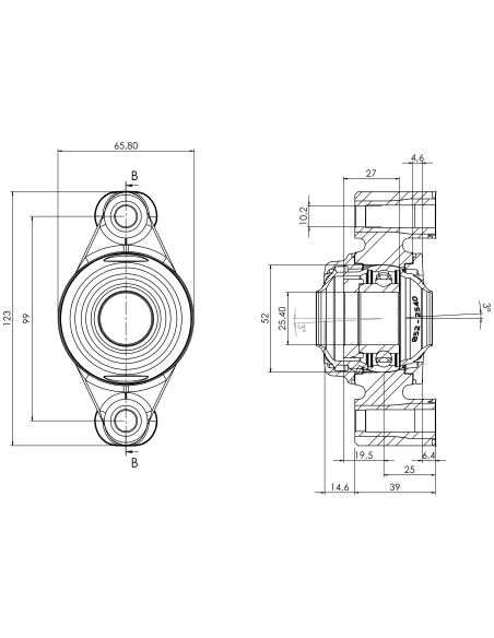 Bearing house XB2FC52(White)-SSA1"(Front)-OM(Blue)-OS(White)