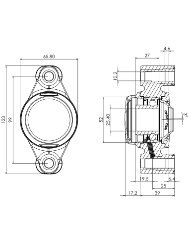 Bearing house XB2FC52(White)-SSB1"(Front)-CM(White)-OS(White)-EC