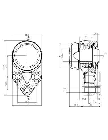 Bearing house XB3FC52(White)-CSB1"(Front)-CL(White)-OS(White)