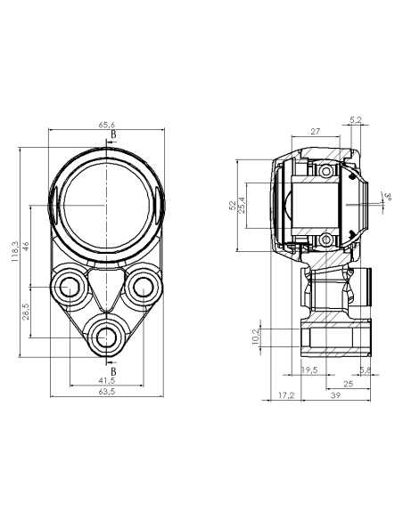 Bearing house XB3FC52(White)-SSB1"(Front)-CM(White)-OS(White)