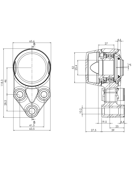 Bearing house XB3FC52(Blue)-SSA1"(Front)-CL(Blue)-OS(Blue)