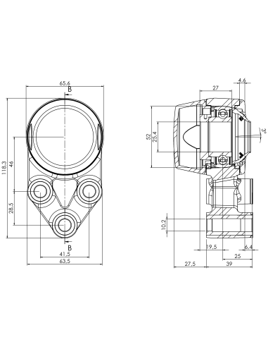 Bearing house XB3FC52(White)-SSA1"(Front)-CL(White)-OS(White)