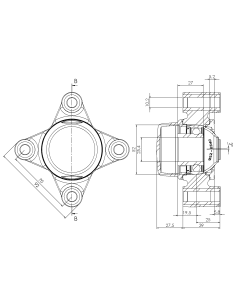 Bearing house XB4FC52(White)-CSB1"(Front)-CL(White)-OS(White) 2