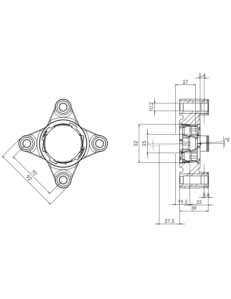 Bearing house XB4FC72(White)-SSA1 3/8"(Front)-OM(White)-OS(White)