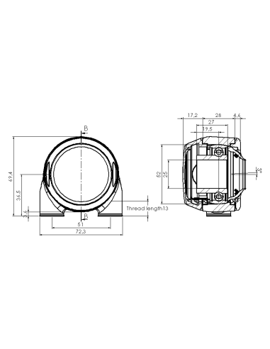 Bearing house XBTBC52(Blue)-SSB25 mm(Front)(Blue)(Blue)