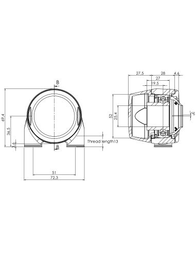 Bearing house XBTBC52(White)-SSB1"(Front)(White)(White)