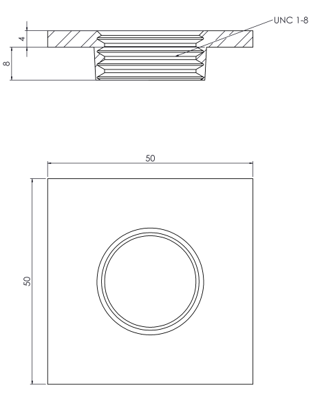 Welding plate WPQ, 50x50x4, UNC 1, AISI 316