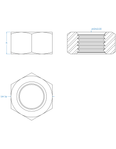 Nut M24, DIN 934, A2-70 2