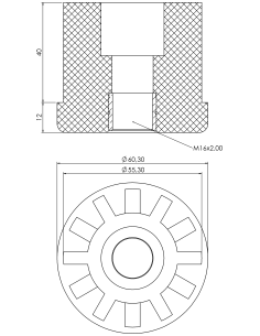 Plastic bushing PTIR, 60,3x2,5, M16 2