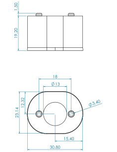 Spacer Oval 3/4" for Ø47 series 2