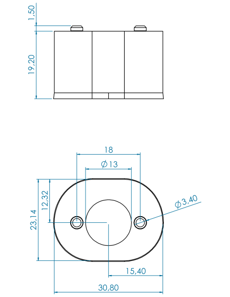 Spacer Oval 3/4" for Ø47 series