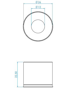 Spacer Round 1-1/4" for Ø62 series 2