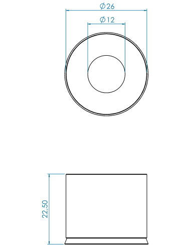 Spacer Round 1-1/4" for Ø62 series