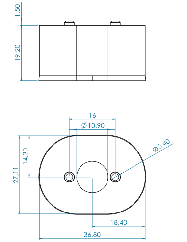 Spacer Oval 1-1/4" for Ø62 series