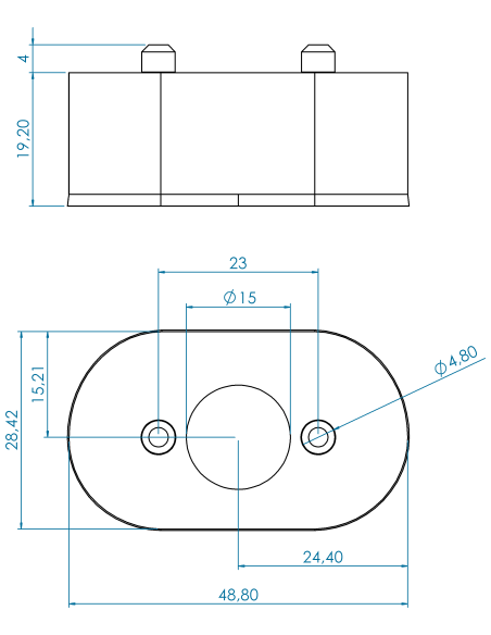 Spacer Oval 1-3/4´8" for Ø72 series