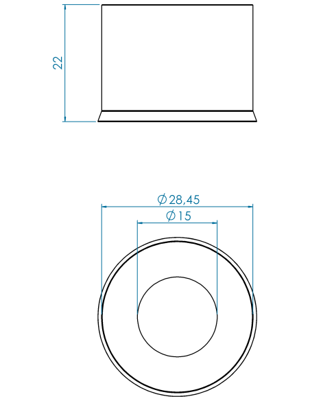 Spacer Round 1-3/8" for Ø72 series
