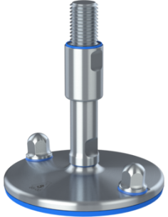 Machine foot XHJ150-UNC 1 x 5,90/3,30-UNC 1 x 2, AISI 304, Blue NBR, 2 fixations