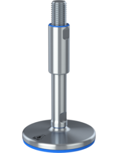 Machine foot XHG125-UNC 1 x 8,30/4,50-UNC 1 x 3,10, AISI 304, Blue NBR
