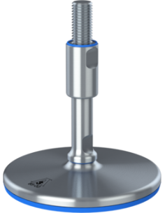 Machine foot XHG150-UNC 3/4 x 5,90/3,30-UNC 3/4 x 2, AISI 304, Blue NBR