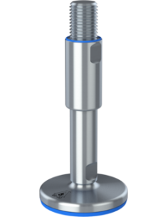 Machine foot XHG105-UNC 1 1/4 x 8,30/4,60-UNC 1 1/4 x 3,10, AISI 304, Blue NBR