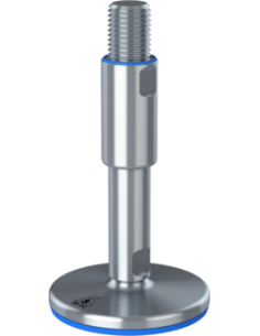 Machine foot XHG125-UNC 1 1/4 x 8,30/4,60-UNC 1 1/4 x 3,10, AISI 304, Blue NBR