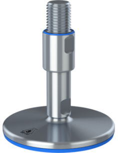 Machine foot XHG150-UNC 1 1/4 x 5,90/3,50-UNC 1 1/4 x 2, AISI 304, Blue NBR