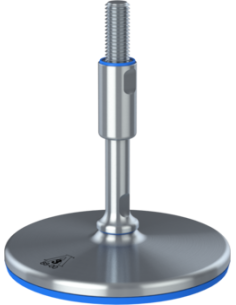 Machine foot XHG150-UNC 5/8 x 5,90/3,30-UNC 5/8 x 2, AISI 304, Blue NBR