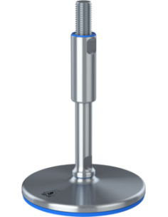 Machine foot XHG150-UNC 3/4 x 8,30/4,50-UNC 3/4 x 3,10, AISI 304, Blue NBR