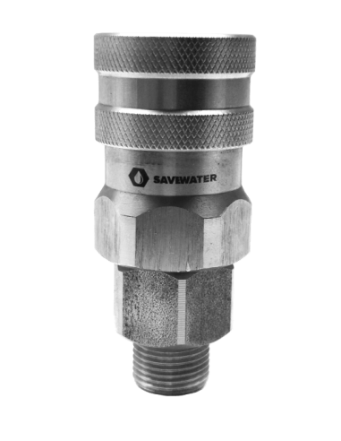 Stainless steel female quick coupling EXT thr.3/8"