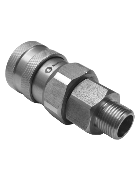 Stainless steel female quick coupling EXT thr.3/8"