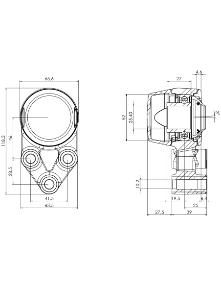 Bearing house XB3FC52(White)-SSB1"(Front)-CL(White)-OS(White)-EC