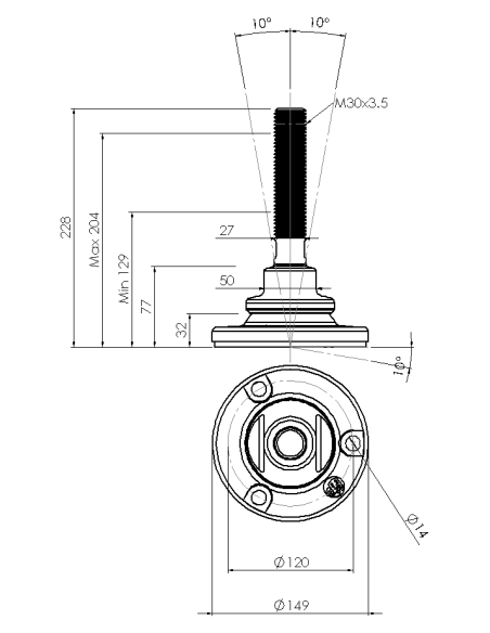 Machine foot HXJE150(s)-HXE30150